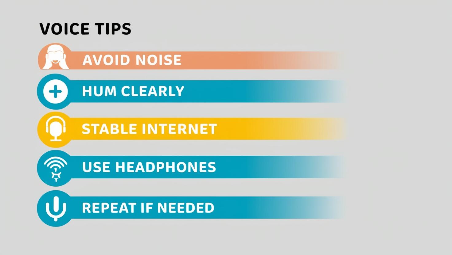 Tips for Better Accuracy and Speed - voice song search appp